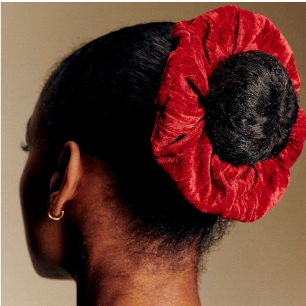 Sezane Red Velvet Scrunchie